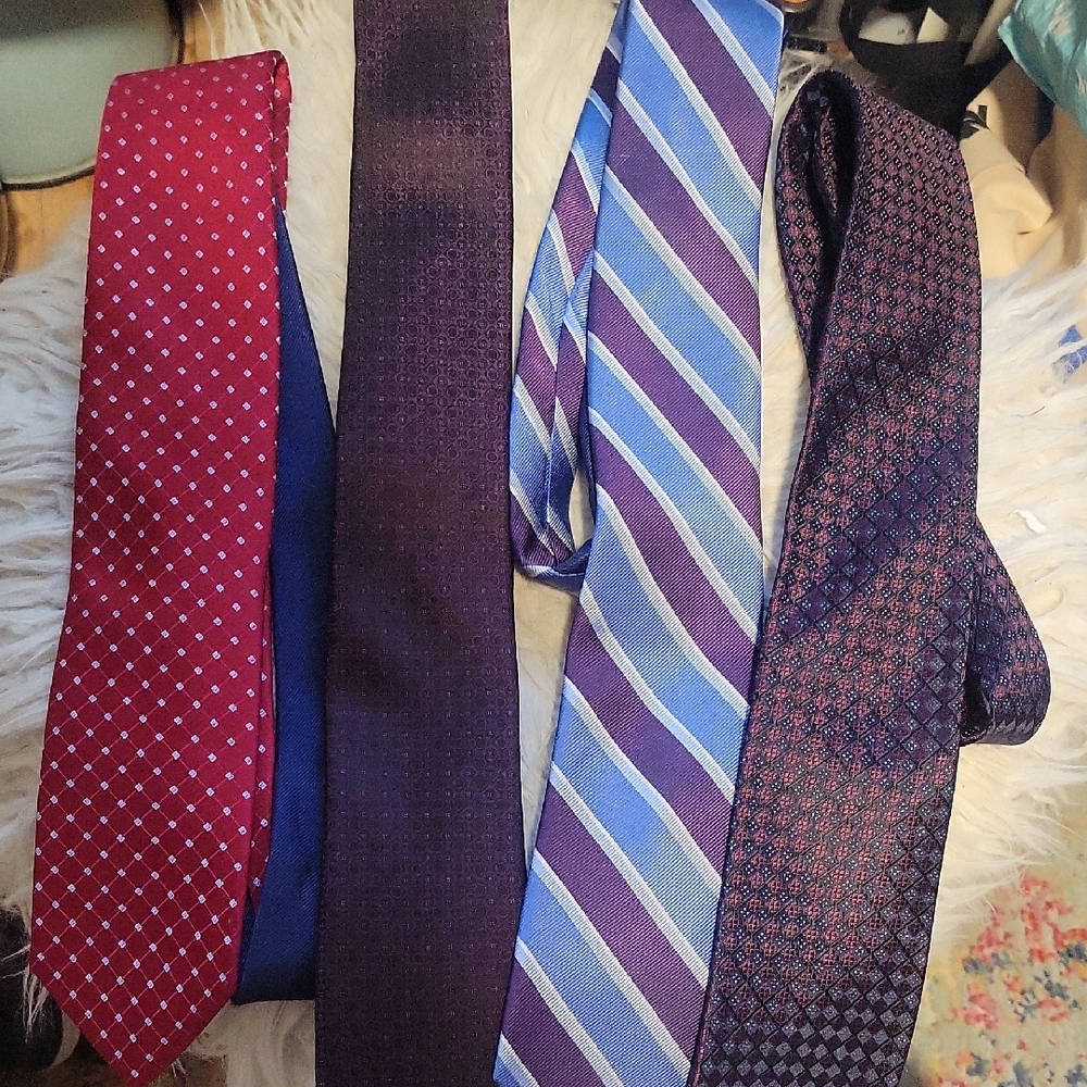 Tommy Hilfiger Red, Purple, Blue Ties Set